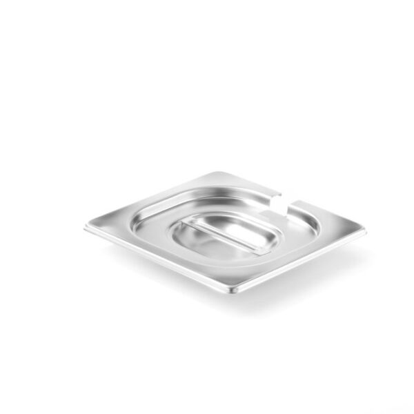 Lid for GN containers with spoon recess