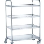 Serving trolley with 4 shelves