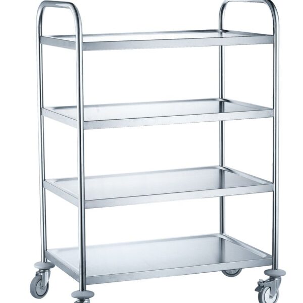 Serving trolley with 4 shelves