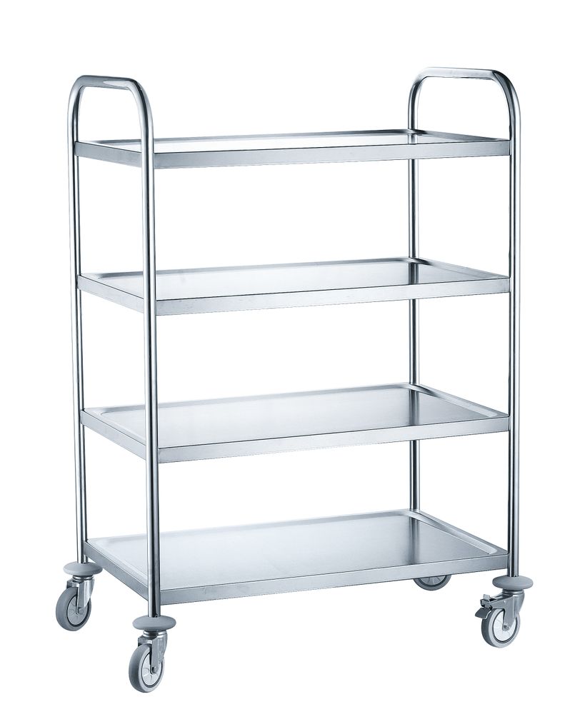 Serving trolley with 4 shelves