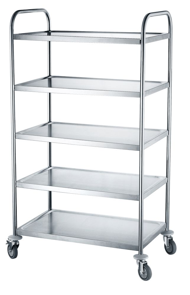 Serving trolley with 5 shelves
