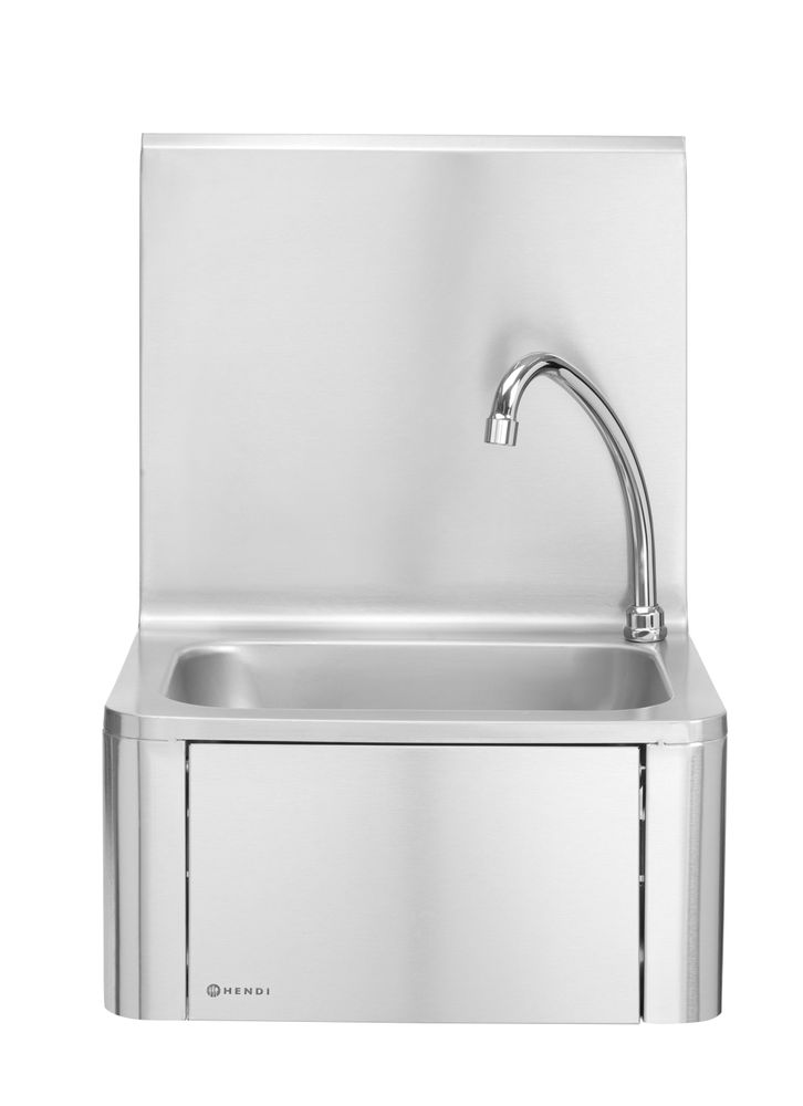 Kitchen sink – with knee-operated faucet