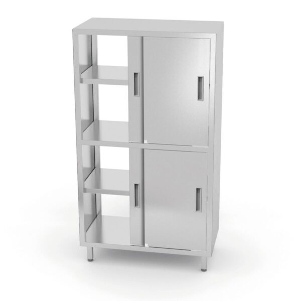 Pass-through cupboard with partition and sliding doors – bolted