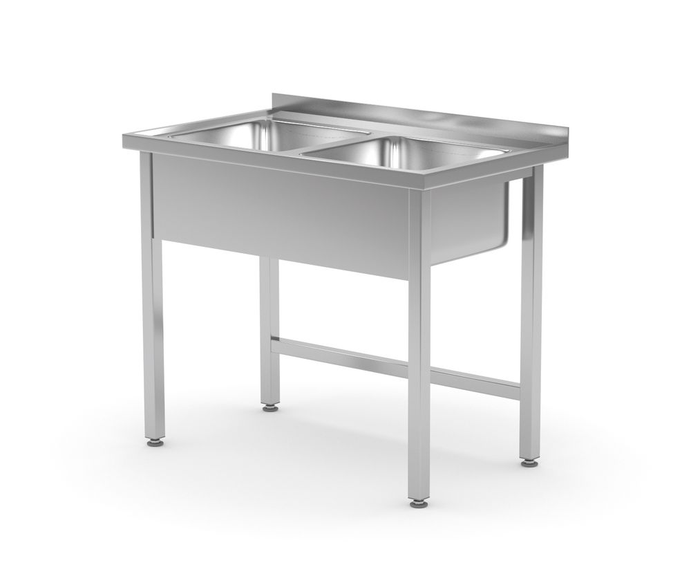 Table with 2 sinks – welded