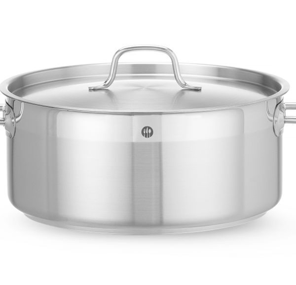 Stew pot low - with lid
