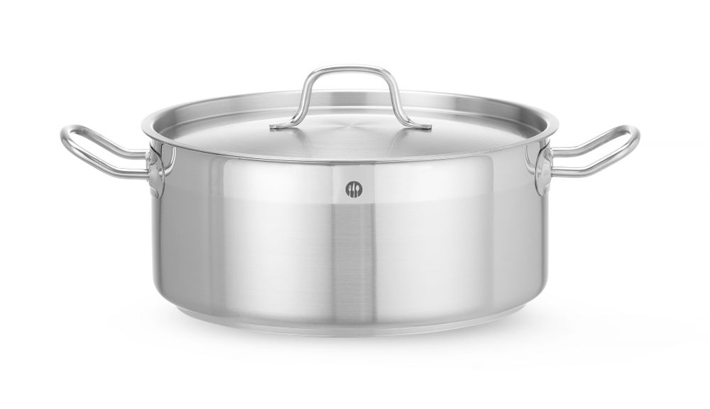 Stew pot low - with lid