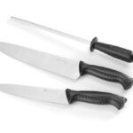 Knives and sharpening tool set