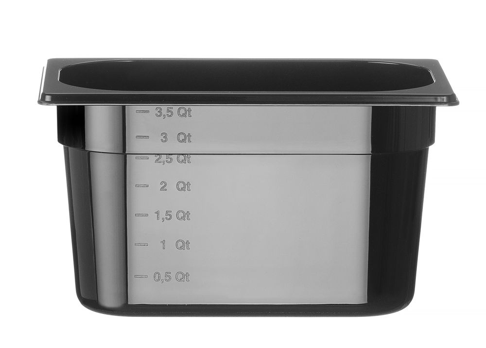 Container GN 1/4 black polycarbonate