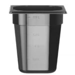 Container GN 1/6 black polycarbonate