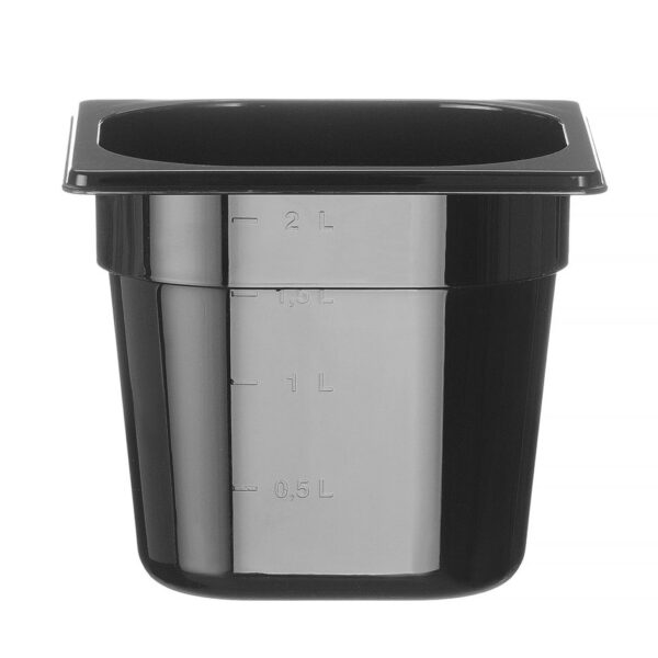 Container GN 1/6 black polycarbonate