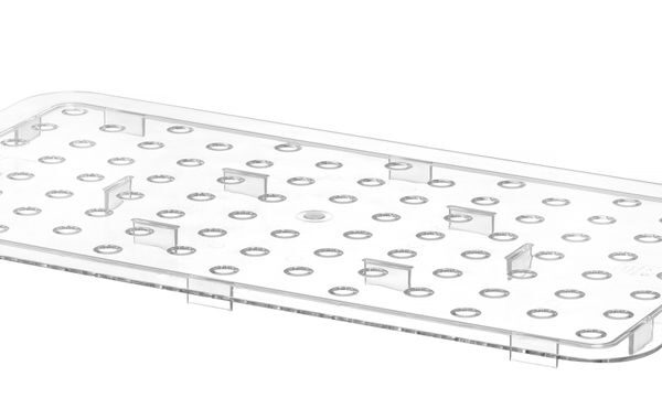 Perforated drip shelf for GN containers polycarbonate