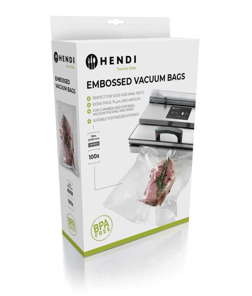 Embossed vacuum bags
