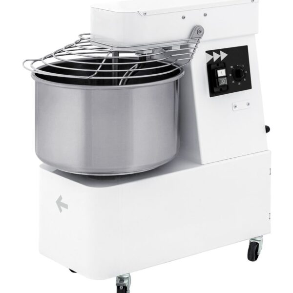 Spiral mixer with fixed head and bowl