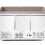 Three door pizza counter with cooling display 380+40L