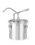 Stainless steel sauce container with dispenser