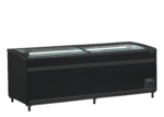 TEFCOLD Zwarte supermarktkoeler/-vriezer met gebogen glas voor volledige zichtbaarheid - SFI210B-CF VS