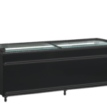 TEFCOLD Zwarte supermarktkoeler/-vriezer met gebogen glas voor volledige zichtbaarheid - SFI210B-CF VS