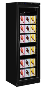 TEFCOLD Zwarte displayvrieskast met glazen deur - UF400VGB