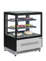 TEFCOLD Koelvitrinecounter met plat glazen front en bovenblad - LPD900F/BLACK - Afbeelding 2