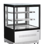 TEFCOLD Koelvitrinecounter met plat glazen front en bovenblad - LPD900F/BLACK