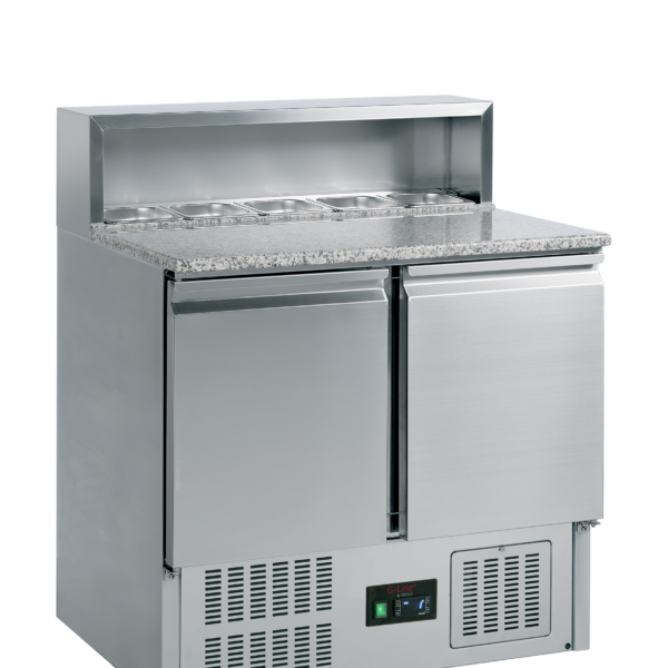 G-Line by TEFCOLD Roestvast stalen pizzacounter met granieten werkblad GP92