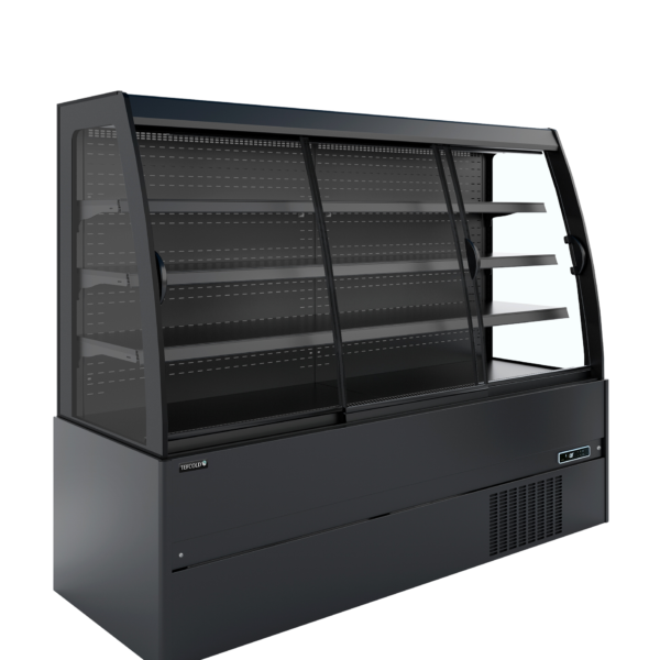 TEFCOLD Compacte zwarte wandkoeler met schuifdeuren - MCB200S Low