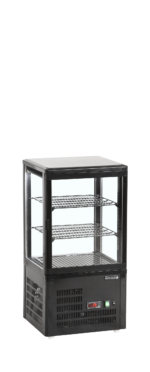 TEFCOLD Glazen koelvitrinecountertop voor presentatie en bewaren - UPD60-BLACK