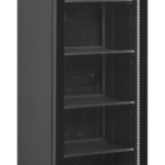 TEFCOLD Zwarte displaykoeler met aan linkerkant scharnierende deur - SCU1425 FRAMELESS L/H