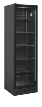 TEFCOLD Zwarte displaykoeler met aan linkerkant scharnierende deur - SCU1425 FRAMELESS L/H