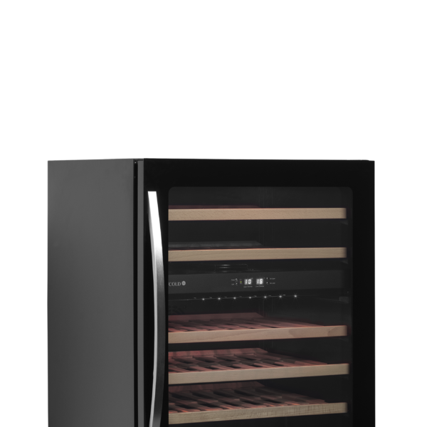 TEFCOLD Zwarte wijnkoeler met glazen deur voor exclusieve presentatie TFW200-2F
