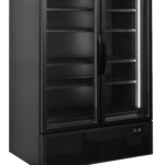 TEFCOLD Zwarte 2-deurs displaykoeler met kap - FSC1200H BLACK