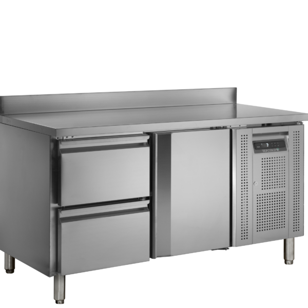 TEFCOLD Koelwerkbank in roestrvij staal met GN1/1-lades en roosters CK7220