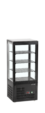 TEFCOLD Glazen koelvitrinecountertop voor presentatie en bewaren - UPD80-BLACK