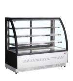 TEFCOLD Koelvitrinecounter met gebogen front en bovenblad - LPD1500C/BLACK