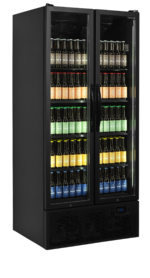 TEFCOLD Zwarte 2-deurs displaykoeler met schuifdeuren - FS890H BLACK - Afbeelding 2