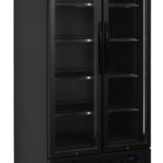 TEFCOLD Zwarte 2-deurs displaykoeler met schuifdeuren - FS890H BLACK
