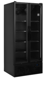 TEFCOLD Zwarte 2-deurs displaykoeler met schuifdeuren - FS890H BLACK