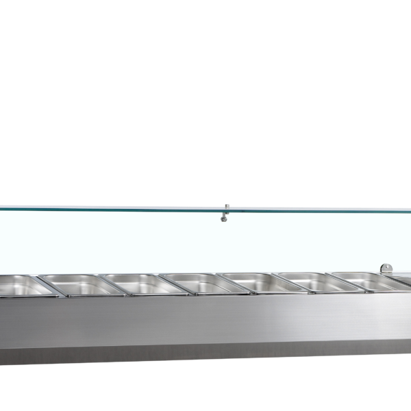 TEFCOLD OPZETKOELING GN1/4 GLAS 8 X GN1/4 zonder bakjes VK33-180