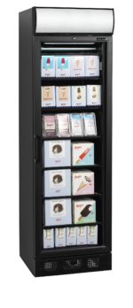 TEFCOLD Zwarte displayvriezer met kap en verwarmde glazen deur - UFSC371GCP Black - Afbeelding 2
