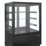 TEFCOLD Koelvitrinecounter met plat glazen front en bovenblad - PDA3-CTF90B-1