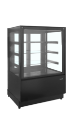 TEFCOLD Koelvitrinecounter met plat glazen front en bovenblad - PDA3-CTF90B-1