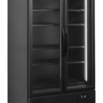TEFCOLD Zwarte 2-deurs displaykoeler met kap - FSC1000H BLACK