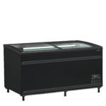 TEFCOLD Zwarte supermarktkoeler/-vriezer met gebogen glas voor volledige zichtbaarheid - SFI145B-CF VS