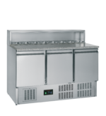 G-Line by TEFCOLD Roestvast stalen pizzacounter met granieten werkblad - GP93