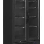 TEFCOLD Zwarte 2-deurs displaykoeler met canopy - FSC891H Black