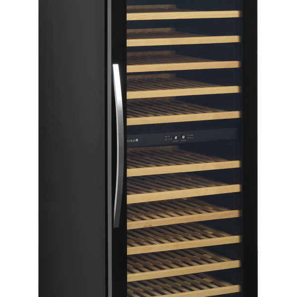 TEFCOLD Zwarte wijnkoeler met glazen deur voor exclusieve presentatie TFW400-2F
