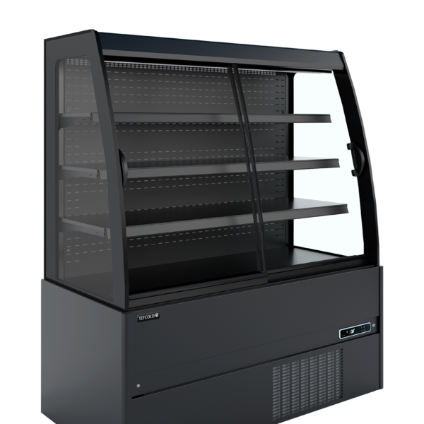 TEFCOLD Compacte zwarte wandkoeler met schuifdeuren - MCB150S Low