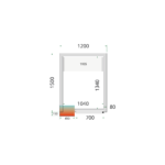 TEFCOLD Koelcelpanelen met 80 mm isolatie - zonder vloer - CR 120x150x212 NF - Afbeelding 2