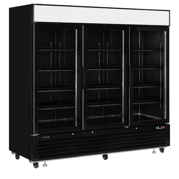 TEFCOLD Elegante zwarte displayvriezer met lichtbak LGC7500B