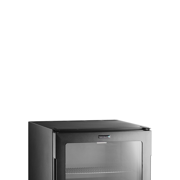 TEFCOLD Zwarte minibar met glazen deur TM44G-1